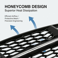 Cache-poignée de hayon arrière de voiture en PC, style nid d'abeille, pour Audi A6 C7 S-Line S6 2015-2018, cache-grille inférieur