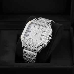 Orologio da Uomo Personalizzato di Alta Qualità con Cristalli di Ghiaccio VVS Moissanite, Meccanico, Cassa Quadrata, Lusso, Stile <span class=keywords><strong>Cartier</strong></span>, 39mm, Hip Hop - Product Image 5