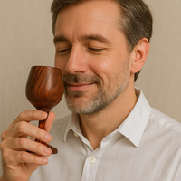 Verre à bière artisanal élégant avec support en bois, design unique et écologique pour verres à vin et à bière en bois.