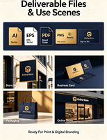 Pack de conception d'identité de marque complète sur mesure avec création graphique vectorielle, logo, emballage, guide de marque, copyright commercial