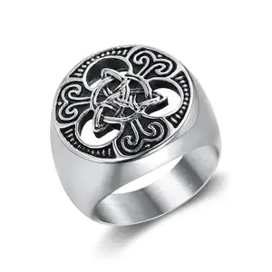 Винтажная Ирландия ювелирные изделия из нержавеющей стали Викинг кольцо кельтский узел кольца для мужчин