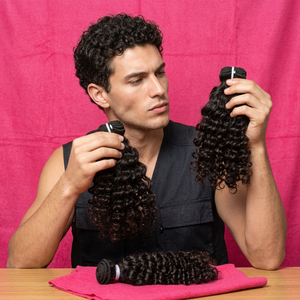 Extensions de cheveux humains indiens vierges bouclés de luxe, double trame machine, nouées à la main, souples, rebondissantes, longue durée, lots premium, définition complète SV3 - Product Image 1