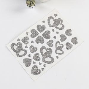 Etiquetas adhesivas con acabado de purpurina rosa de tiburón arena personalizadas, pegatina adhesiva negra con purpurina plateada, pegatina con purpurina en polvo - Product Image 3