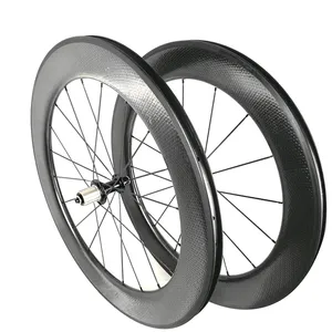 BIKEDOC WR2580V New Trend Dimpled Ssurface Full Carbon Road Bicycle Wheels 700c 80mm High 25mm Wide U Shape Tubular