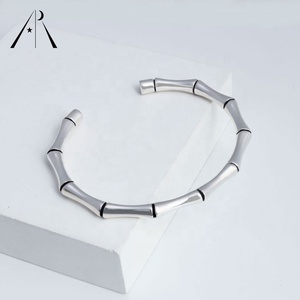 925 Sterling Silver Bamboo Bone Trượt Trên <span class=keywords><strong>Bangle</strong></span> Điều Chỉnh Fine Jewelry Cho Phụ Nữ Quà Tặng Cho Cô Ấy <span class=keywords><strong>Bangle</strong></span> - Product Image 3