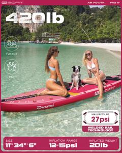 บอร์ดพายตะเข็บเชื่อม11 'x 34 "x 6'' ปรับแต่งได้ตามต้องการพร้อม AI01พายเรือคายัค4 planche De - Product Image 3