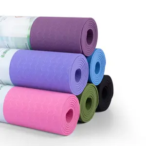 Custom tear resistance double side anti slip 61cm width TPE mat single layer 6mm eco friendly yoga mat