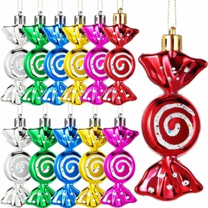 EVERGREAT Árbol de Navidad hecho a mano Adornos colgantes Fiesta de piruletas de Navidad Decoración interior al aire libre Candy Glitter Factory Direct - Product Image 1