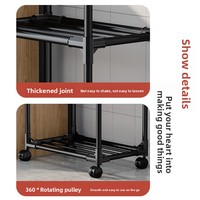 Étagère de rangement de cuisine moderne en plastique, non pliable, sur pied, multi-niveaux, mobile, à cinq niveaux, polyvalente pour micro-ondes et vaisselle