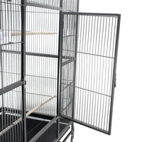 Grande cage à oiseaux en métal, design rectangulaire, avec roulettes, pour l'élevage et le vol, fabriquée en usine, cage-villa pour perroquets, cage extra-large