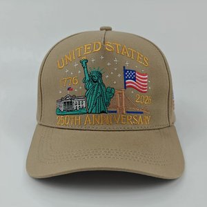 Gorras de Béisbol con el 250 Aniversario de EE. UU., Diseño Retro en Relieve, Lavadas, Ajustables, con el Águila Calva, 100% Poliéster Transpirable - Product Image 4
