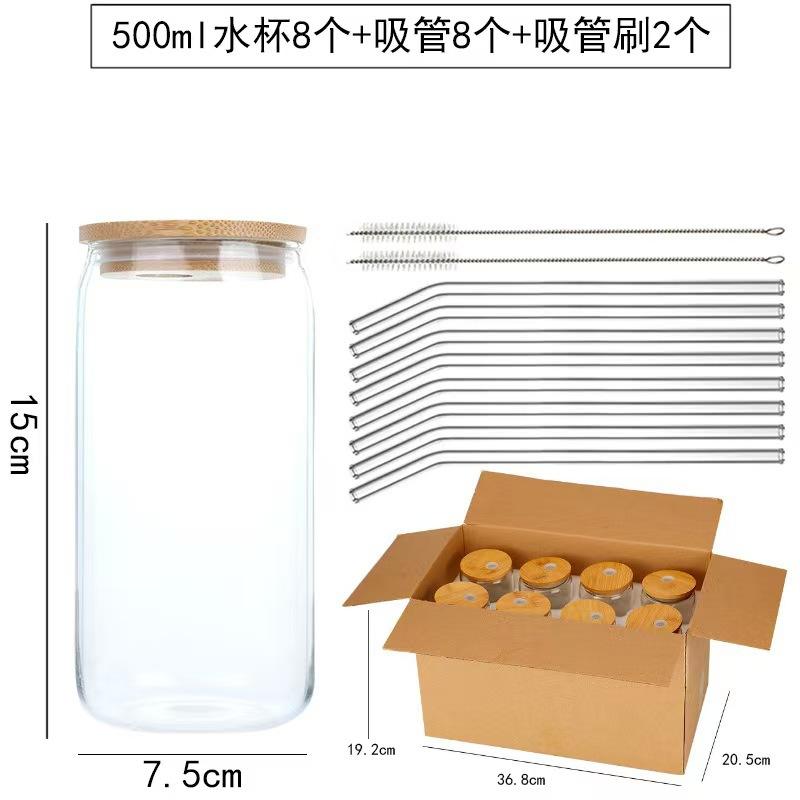 Carton de 500 ml, 8 bouchons, brosse à paille, coton perlé