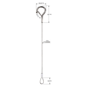 Prezzo di fabbrica <span class=keywords><strong>2</strong></span>*300mm 304 cavi in acciaio inossidabile con anello e gancio a scatto - Product Image 3