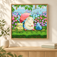 Kit de Peinture Diamant KS Craft Ours Mignon Floral – Perles Spéciales Jardin de Fleurs – Art Diamant DIY Décoration Maison Cadeau