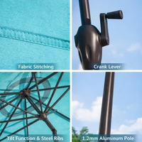 Parasol de marché en aluminium de haute qualité pour jardin et terrasse, 270 cm, design moderne, options de logo personnalisé pour table de café extérieur commercial