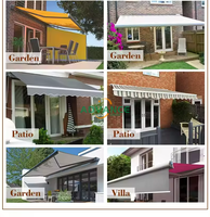 Auvent de patio 3 x 2,5 m, auvent de jardin manuel, pare-soleil, abri rétractable, auvent rétractable motorisé pour l'extérieur