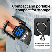 Báscula Digital Portátil de Nuevo Diseño a Bajo Precio, Capacidad de 50 kg, Báscula para Equipaje con Cinta Métrica de 1.5 m
