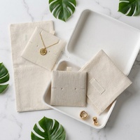 Glampkg Pochette à bijoux en coton style enveloppe pour boucles d'oreilles, colliers, bagues, rangement de bijoux