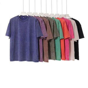 T-Shirt da Uomo Joychuang Stile Retrò Lavata e Invecchiata, 260g Pesante, Nuovo Modello con Collo Tondo, Manica Corta, Vestibilità Ampia, Asciugatura Rapida - Product Image 1