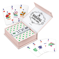 Boîte rigide de Mahjong à fermeture magnétique avec logo personnalisé Emballage de cartes à jouer en plastique Boîte rigide de 160 pièces Boîte de tuiles de Mahjong américain