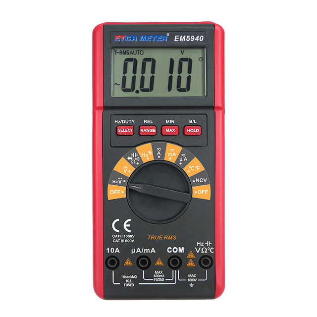 ETCR EM5940 Auto Range Digital Multimeter with Backlight Data Hold Temp Measurement for Electronics Industrial Maintenance