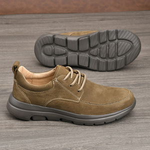 Chaussures de marche en daim pour hommes, bout rond, lacets, doublure en maille respirante, semelle extérieure en caoutchouc, usage quotidien décontracté - Product Image 3
