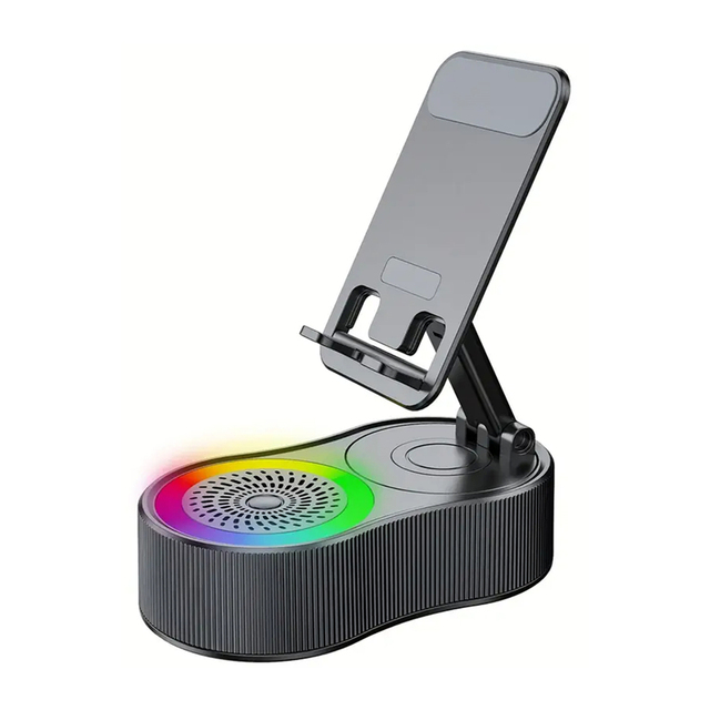 WYS2303BT Home Use Wireless Speaker with RGB LED Lighting HD Surround Sound Anti-Slip Base 5W Output Power Cell Phone Stand