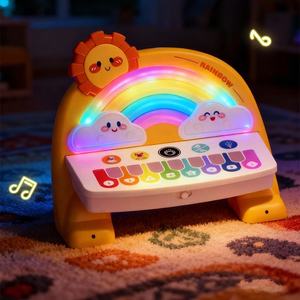 Multi-functional Rainbow Piano Keyboard Toy Educational Touch Piano Electronic Piano <b>Musical</b> <b>Instrument</b> Toy with Microphone - Product Image 5