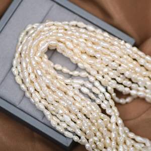 Perles de culture d'eau douce Keshi naturelles de Zhuji, non nucléaires, baroques, irrégulières, blanches, semi-finies, pour collier femme, vente en gros DIY - Product Image 2