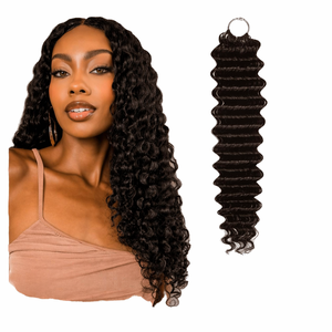 Extensioni per capelli umani vergini grezzi a onda d'acqua, senza colla, con doppia trama a macchina, micro-link, per trecce, tutti i colori - Product Image 1