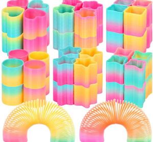 Хит продаж: миниатюрная классическая пластиковая игрушка-пружина «Радужная волшебная пружина» для детей 5-7 лет, игрушка-спираль «Кольцо» - Product Image 3