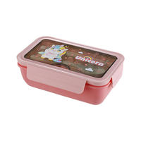 Boîte à bento mignonne en PP avec couvercle en PP pour le déjeuner scolaire des enfants et bouteille d'eau – Contenant alimentaire élégant pour enfants