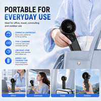 Ventilador de Cuello Portátil Ultraligero Sin Aspas, Estilo Manual, Soplador de Mano, Función de Banco de Energía de Larga Duración, Ideal para Senderismo de Verano