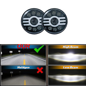 Feux diurnes jaunes et blancs intégrés ronds étanches à haute luminosité de 7 pouces adaptés aux camions, véhicules tout-terrain - Product Image 5