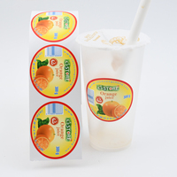 Etiquetas para Vasos de Té con Leche de Grado Alimenticio al por Mayor, Rollo de Etiquetas Adhesivas Ecológicas de Papel/Plástico para Envasado de Bebidas