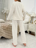 Pull en flanelle thermique doux et lisse pour femme, à manches longues, motif uni, avec cordon de serrage, style vacances, ODM 100% 220g
