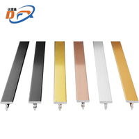 Profilé de finition en T en alliage d'aluminium Dafuxin pour carrelage céramique et panneaux de pierre de cuisine et salle de bain - Auto-adhésif et durable