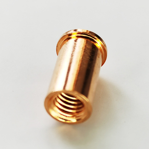 Support de soudage en aluminium OEM d'usine, goujon de soudage <span class=keywords><strong>CD</strong></span>, goujon de soudage, entretoise, écrou à manchon fileté interne à tête plate en cuivre - Product Image 1