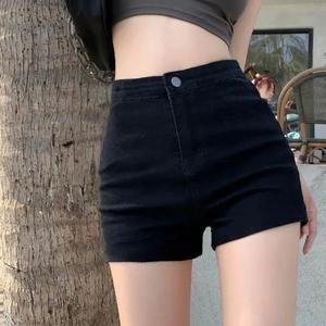 2025 été rétro en détresse Denim Shorts pour femmes taille moyenne mince pantalon droit avec strass décontracté pantalons chauds - Product Image 1