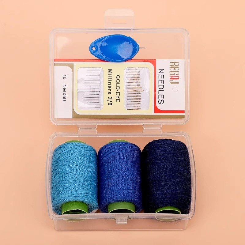 Blue three-color thread [Box included]