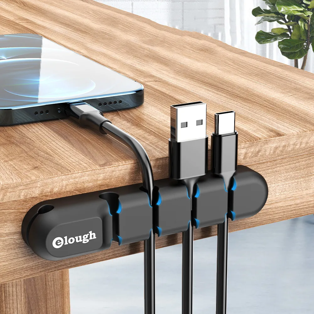 Premium Großhandel Silikon Kabel clip Halter 6,5mm USB Kabel Manager flexibel für Tischs chnur Organizer