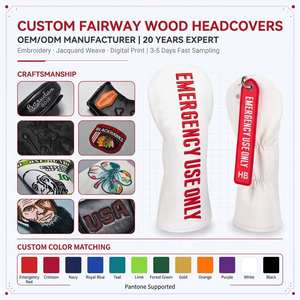 Juego de Fundas para Palos de Golf de Cuero PU con Logotipo Personalizado, Bordado 3D, Funda para Driver, Fairway e Híbrido, Venta al Por Mayor de Fábrica OEM - Product Image 1