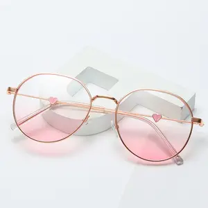 Lunettes optiques métalliques pour femmes, monture de lunettes cœur, amour mignon, amour, réglable, myopie, dégradé