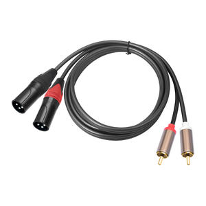 Cable de Audio Coaxial Estéreo <span class=keywords><strong>HiFi</strong></span> de 1.5m 3m, Doble RCA a 3 Pines, 2 XLR Macho a Macho para Altavoz HDTV, Tarjeta de Sonido - Product Image 1