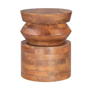Table d'appoint en bois massif artisanal durable, meuble de salon, table d'appoint en bois naturel pour le coin du canapé, rangement - Product Image 5