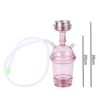 Fábrica al por mayor personalizado portátil de viaje acrílico Shisha LED coche Hookah tazas electrónico fumar Mini Shisha Hookah