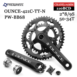 Prowheel 170/172.5mm pédalier BB bras vélo de route pédalier 110BCD 130 BCD creux Double pignons vélo manivelle et roue à chaîne - Product Image 3