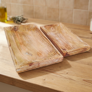 Ensemble de 2 plateaux en bois de manga, bac à main de haute qualité, durable, fabriqué à la main - Product Image 2