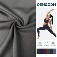 Venta Directa de Fábrica, Tela Elástica Cepillada Interlock, 85% Poliéster, 15% Elastano, Secado Rápido, Tela Deportiva para Yoga