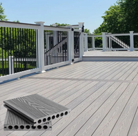 Plancher extérieur carré en composite bois-plastique, co-extrudé, grainé, anti-corrosion, imperméable, emboîtable ASA+WPC pour jardin